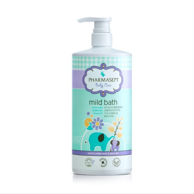 Pharmasept Baby Care Mild Bath 1lt (Απαλό Βρεφικό Αφρόλουτρο για Σώμα & Μαλλιά)
