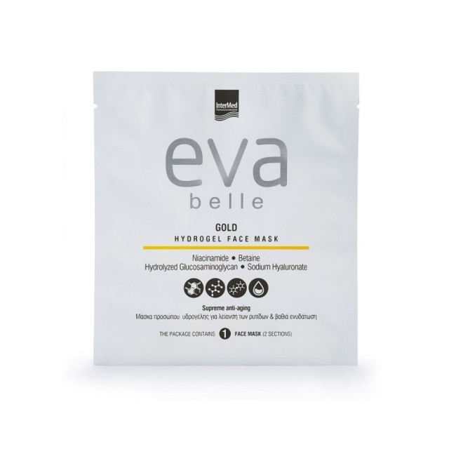 Eva Belle Gold Hydrogel Face Mask 1τεμ (Mάσκα Υδρογέλης για Λείανση των Ρυτίδων & Βαθιά Ενυδάτωση)