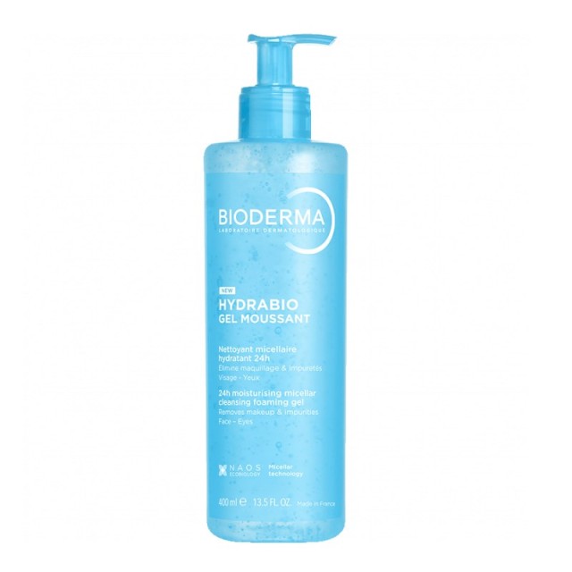 Bioderma Hydrabio Gel Moussant 400ml (Μικκυλιακό Τζελ Καθαρισμού για Πρόσωπο & Μάτια)