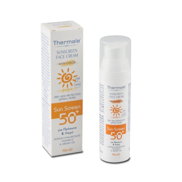 Thermale Med Sunscreen Face Cream SPF50+ 75ml (Αντηλιακή Κρέμα Προσώπου Υψηλής Προστασίας με Χρώμα)