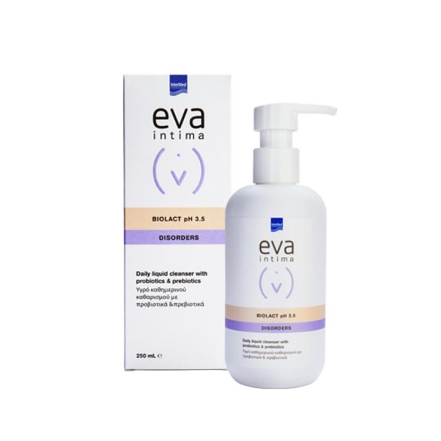 Intermed Eva Intima Biolact pH3.5 Liquid Cleanser 250ml (Υγρό Καθημερινού Καθαρισμού της Ευαίσθητης Περιοχής με Προβιοτικά & Πρεβιοτικά)