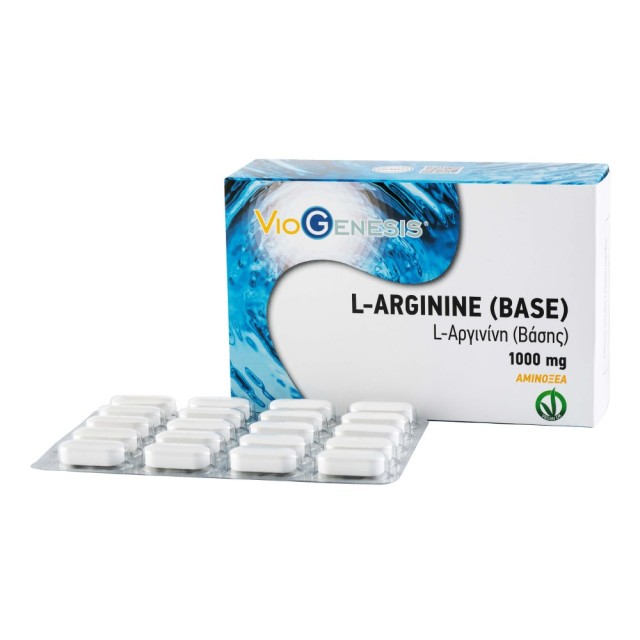 Viogenesis L Arginine (Base) 1000mg 60tabs (Συμπλήρωμα Διατροφής με L-Αργινίνη)