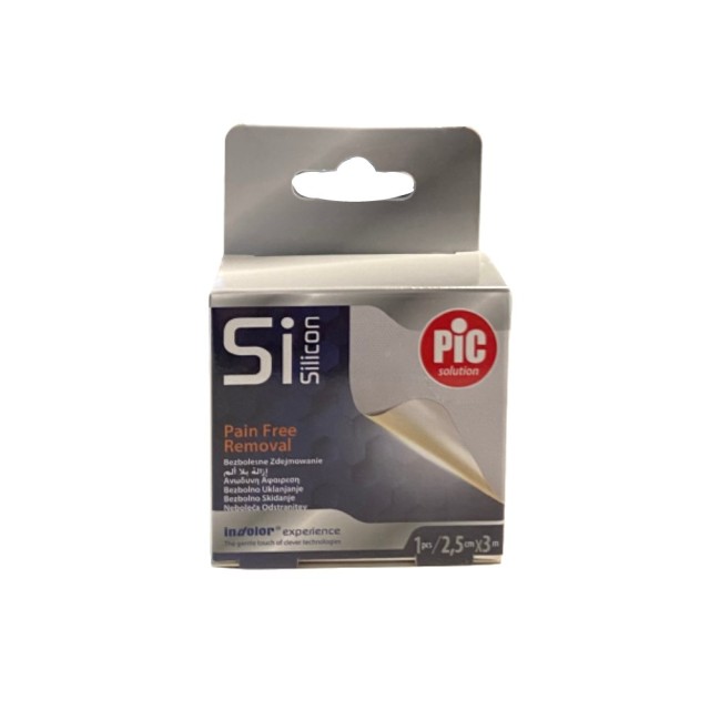 Pic Solution Si Silicon Painless Removal Plasters 2,5cmx3m 1τεμ (Αυτοκόλλητo Επιθέμα σε Ρολό με Ανώδυνη Αφαίρεση)