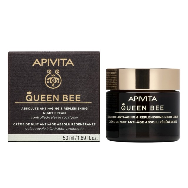 Apivita Queen Bee Absolute Anti-Aging & Replenishing Night Cream 50ml (Κρέμα Νύχτας Απόλυτης Αντιγήρανσης & Εντατικής Θρέψης με Βασιλικό Πολτό Ελεγχόμενης Αποδέσμευσης)