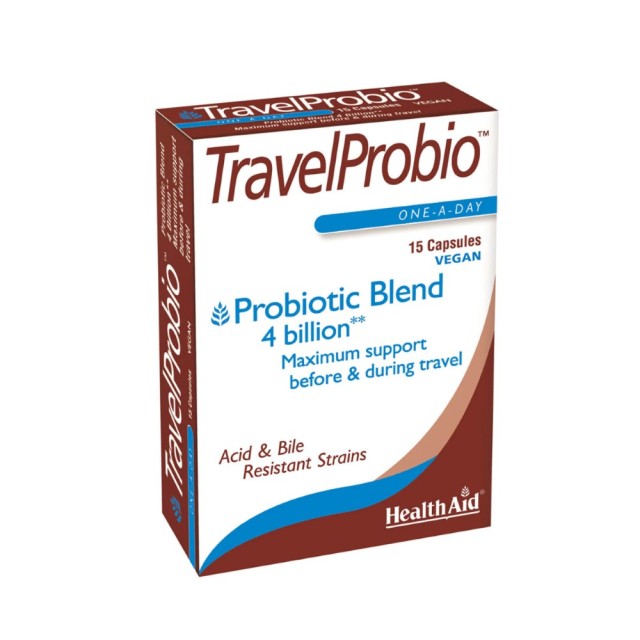 Health Aid Travel Probio 15caps (Συμπλήρωμα Διατροφής για την Καλή Λειτουργία του Εντέρου)