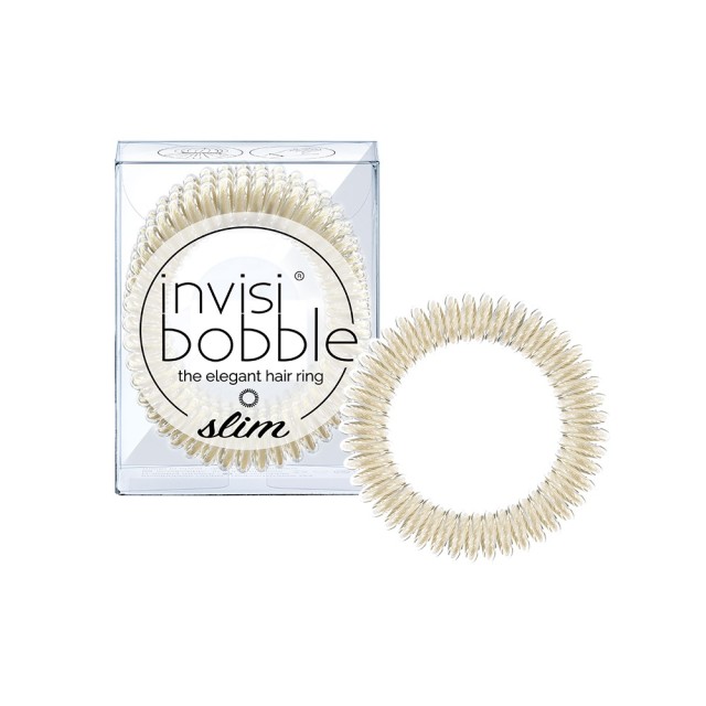 Invisibobble Slim Stay Gold Hair Ring 3pcs (Λεπτό Λαστιχάκι Μαλλιών Χρυσό 3τεμ)