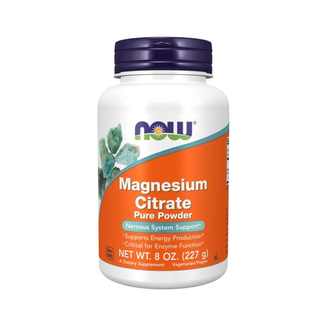 Now Foods Magnesium Citrate Pure Powder 226gr 8oz (Μαγνήσιο σε Σκόνη)