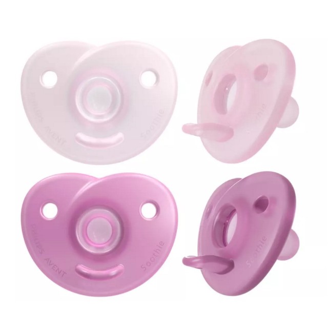 Avent Soothie SCF099/22 0-6m 2τεμ (Πιπίλα Όλο Σιλικόνη Ροζ & Μωβ 0-6m)