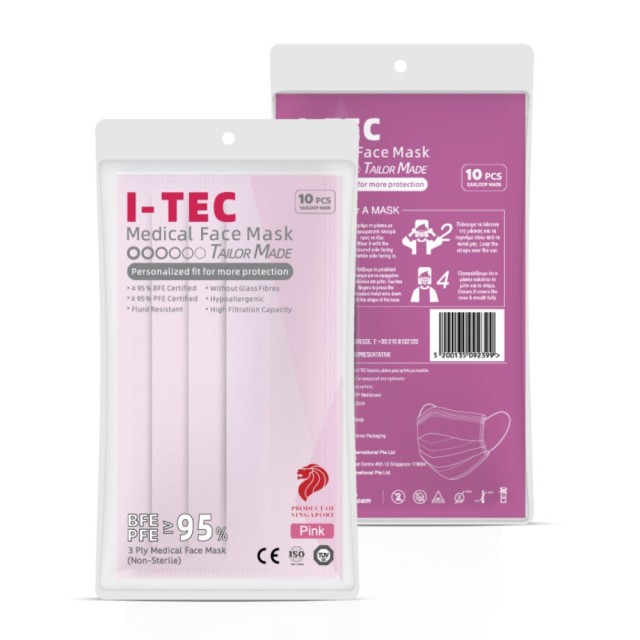 I-TEC Medical Mask 3-Ply Pink 10pcs