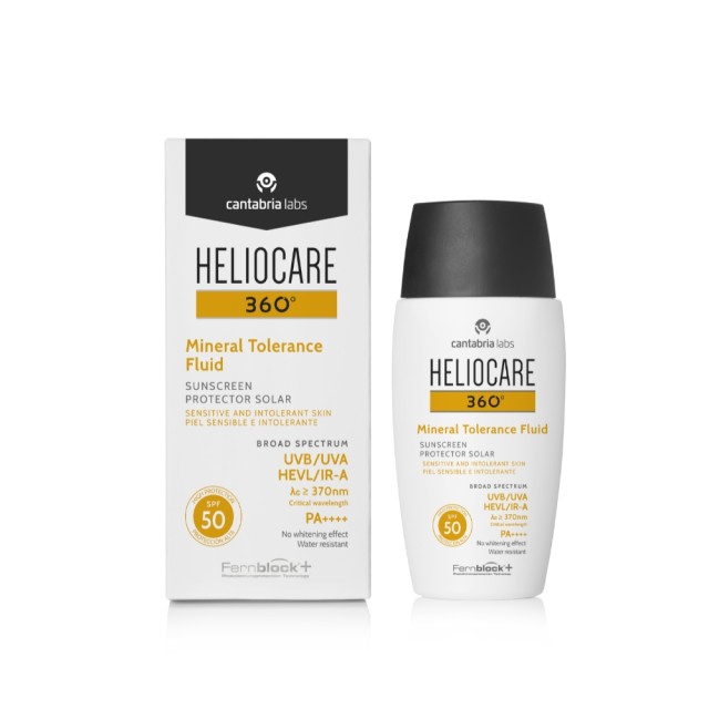 Heliocare 360 Mineral Tolerance Fluid SPF50 50ml (Λεπτόρρευστο Αντηλιακό για Ευαίσθητη & Δυσανεκτικη Επιδερμίδα Μετά από Δερμοκοσμητικές Αγωγές) 