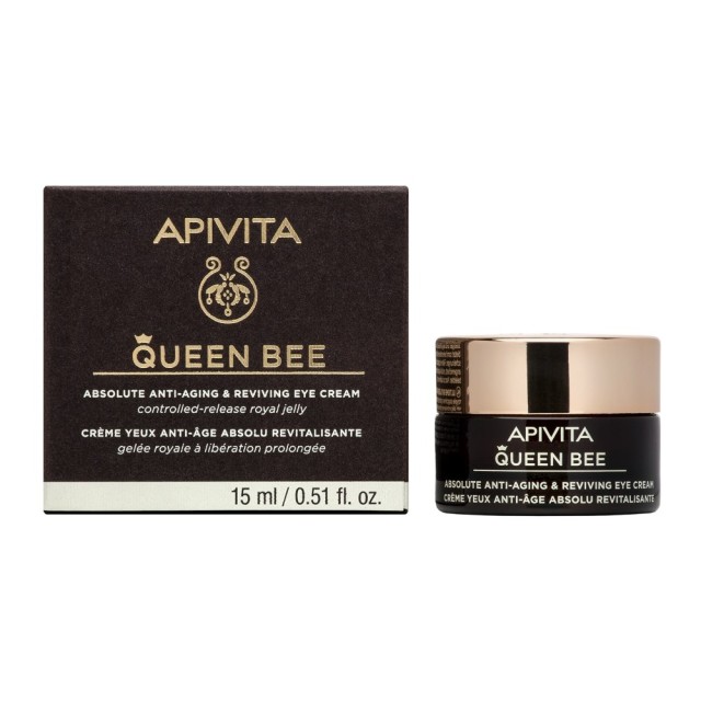 Apivita Queen Bee Absolute Anti-Aging & Reviving Eye Cream 15ml (Κρέμα Ματιών Απόλυτης Αντιγήρανσης & Αναζωογόνησης με Βασιλικό Πολτό Ελεγχόμενης Αποδέσμευσης)