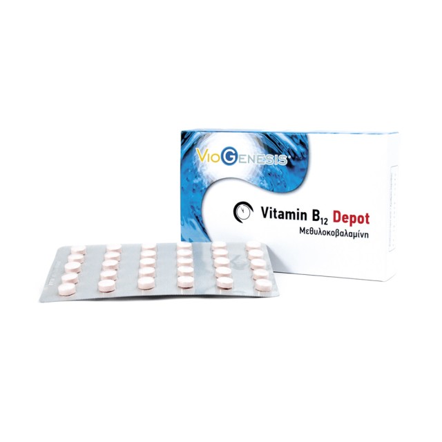 Viogenesis Vitamin B12 Depot 1000μg 30tabs (Συμπλήρωμα Διατροφής με Βιταμίνη Β12 για τη Φυσιολογική Λειτουργία του Νευρικού Συστήματος)