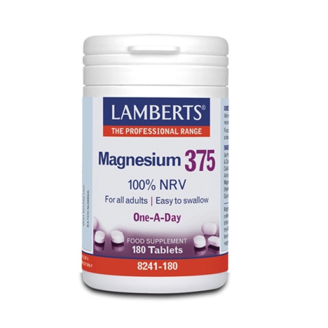 Lamberts Magnesium 375 180tabs (Συμπλήρωμα Διατροφής με 4 Σημαντικές Μορφές Αλάτων Μαγνησίου - Άγχος - Στρες - Κούραση)