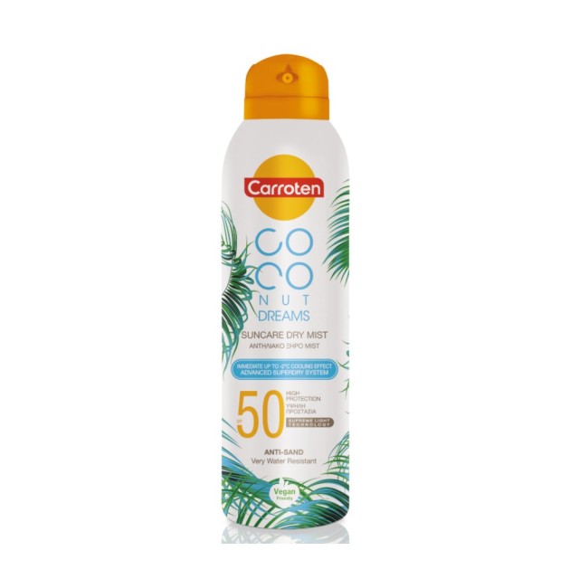 Carroten Coconut Dreams Suncare Dry Mist SPF50 200ml (Aντηλιακό Ξηρό Mist Σώματος σε Σπρέι)