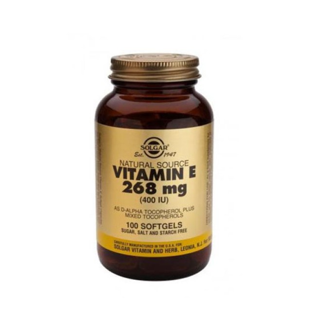 Solgar Vitamin E 400 iu 100 softgels (Ισχυρή Αντιοξειδωτική Δράση)