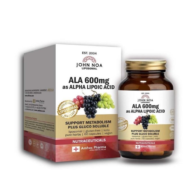John Noa Liposomal ALA as Alpha Lipoic Acid 600mg 60caps (Συμπλήρωμα Διατροφής με Αντιοξειδωτική & Αντιγηραντική Δράση)