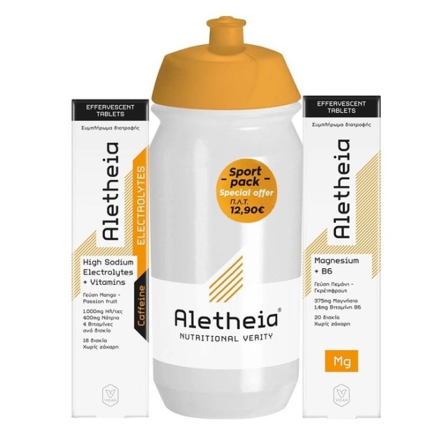 Aletheia SET High Sodium Electrolytes & Vitamins 18tabs & Magnesium & B6 20tabs ΔΩΡΟ Sport Bottle (ΣΕΤ Συμπληρωμάτων Διατροφής Ηλεκτρολύτες & Μαγνήσιο & ΔΩΡΟ Αθλητικό Μπουκάλι)