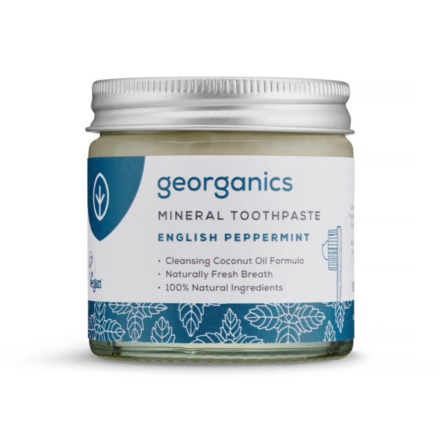 Georganics Mineral Toothpaste English Peppermint Fluoride Free 60ml (Οδοντόκρεμα Χωρίς Φθόριο με Γεύση Μέντα)