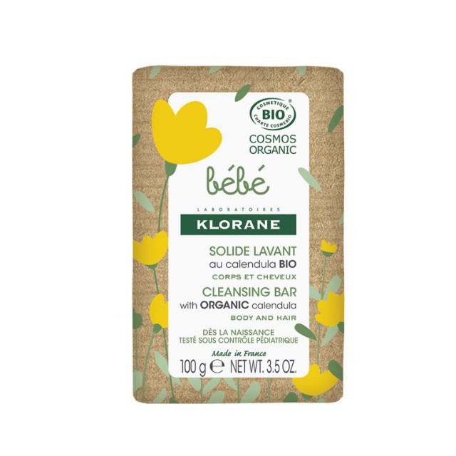 Klorane Bebe Cleansing Bar 100gr (Βιολογικά Πιστοποιημένη Μπάρα Καθαρισμού για Μωρά)