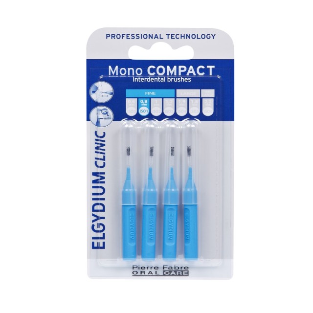 Elgydium Mono Compact Interdental Brushes 0,8mm (Μεσοδόντια Βουρτσάκια Μπλε)