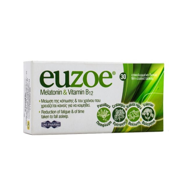 Unipharma Euzoe 30tabs (Συμπλήρωμα Διατροφής για Βελτίωση του Ύπνου)