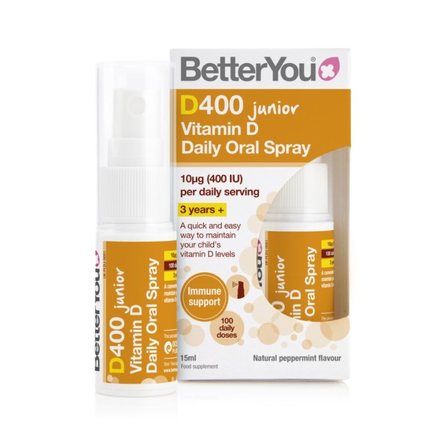 BetterYou D400 Junior Vitamin D Daily Oral Spray 10mg 400iu 15ml (Στοματικό Σπρέι για Παιδιά με Βιταμίνη D3) 
