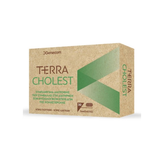 Genecom Terra Cholest 30tabs (Συμπλήρωμα Διατροφής για τη Διατήρηση των Φυσιολογικών Επιπέδων της Χοληστερόλης)