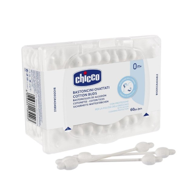 Chicco Cotton Buds 10440-00 60τεμ (Ωτοκαθαριστές Ασφαλειας)