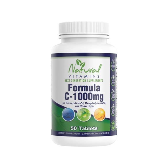 Natural Vitamins Formula C 1000mg with 530mg Bioflavonoids 50tabs (Συμπλήρωμα Διατροφής με Βιταμίνη C & 530mg Βιοφλαβονοειδή)