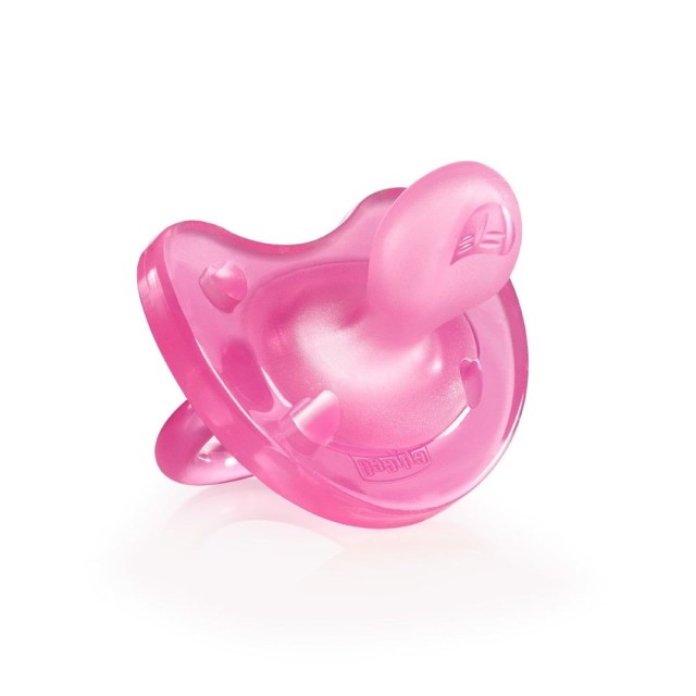 Chicco Physio Soft Silicone Soother Pink 02712-11 6-16m+ (Πιπίλα Όλο Σιλικόνη Ροζ 6-16m+)