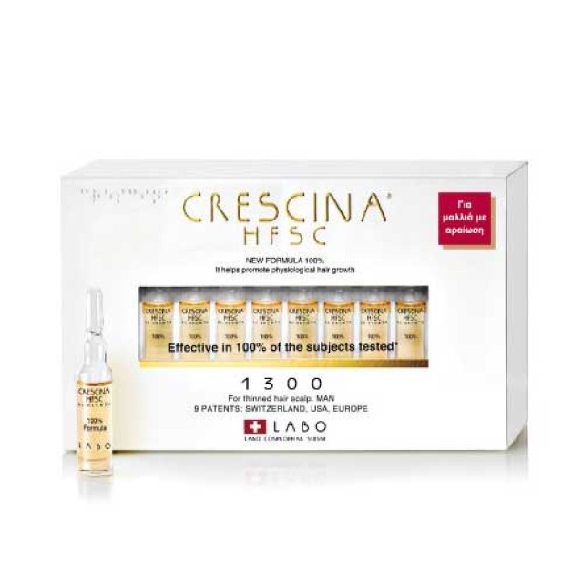 Crescina HFSC 1300 για Άνδρες 20 Αμπούλες (Μαλλιά Με Αραίωση)