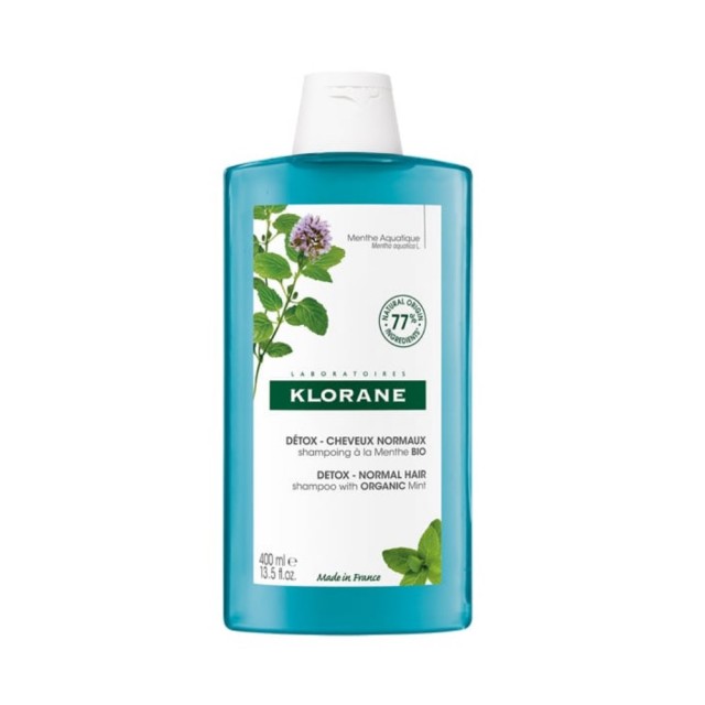 Klorane Aquatic Mint Detox Shampoo 400ml (Σαμπουάν Αποτοξίνωσης για Μαλλιά Εκτεθειμένα στην Ρύπανση)