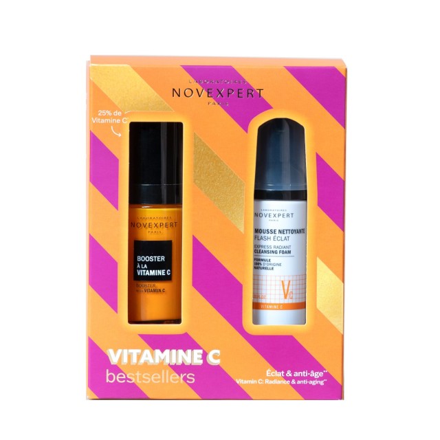 Novexpert SET Vitamin C Booster 30ml & Novexpert Flash Radiance Cleansing Foam 40ml (ΣΕΤ με Ορό Προσώπου με Βιταμίνη C & Αφρό Καθαρισμού για Λάμψη)