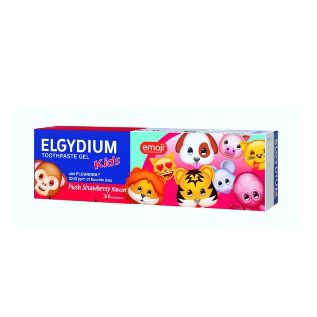 Elgydium Kids Strawberry Toothpaste Emoji 50ml (Παιδική Οδοντόκρεμα με Γεύση Φράουλα 2-6 Ετών)