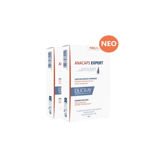 Ducray Anacaps Expert 2x30caps (Συμπλήρωμα Διατροφής Κατά της Χρόνιας Τριχόπτωσης)