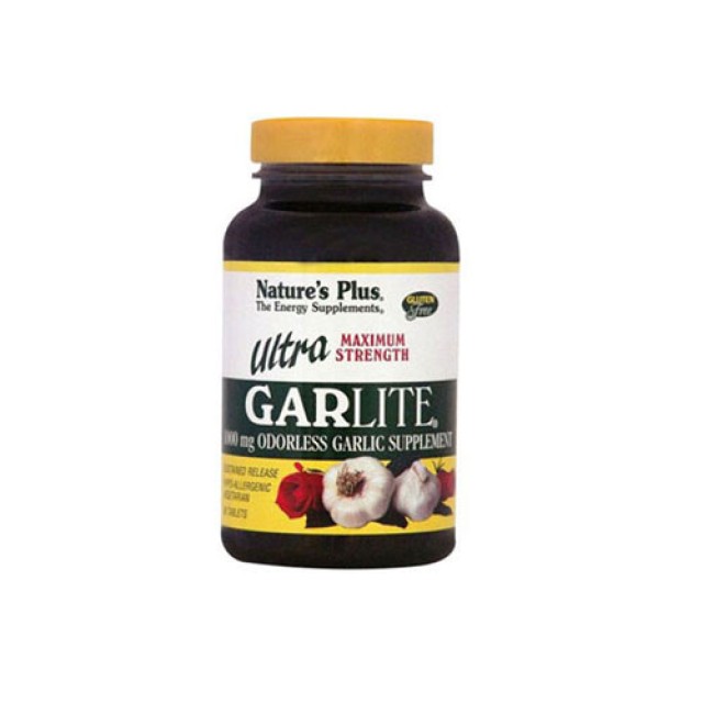 Natures Plus Ultra Garlite 1000mg 90cap (Καρδιοπροστατευτικό - Αντιμικροβιακό -Αντιοξειδωτικό)