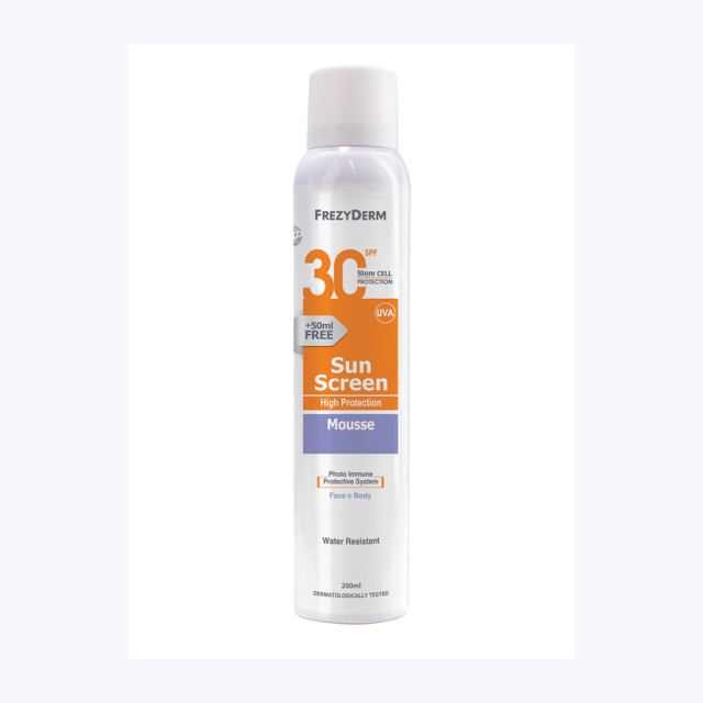 Frezyderm Sunscreen Mousse SPF30 200ml (Αντηλιακός Αφρός Προσώπου & Σώματος)