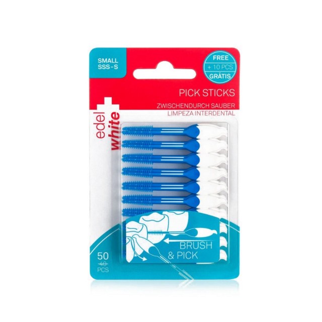 Edel White Interdental Pick Sticks Small 50τεμ (Μεσοδόντια Βουρτσάκια)