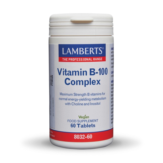 Lamberts Vitamin B 100 Complex 60tab (Υψηλής Ισχύος Σύμπλεγμα Βιταμινών Β)