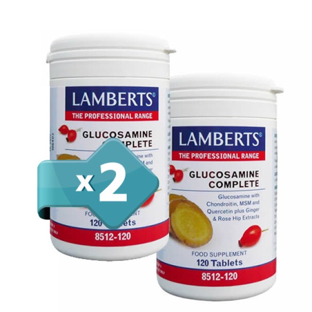 Lamberts Glucosamine Complete 2x120tabs (Συμπλήρωμα Διατροφής με Γλουκοζαμίνη & Χονδροϊτίνη για Υγιείς Αρθρώσεις)