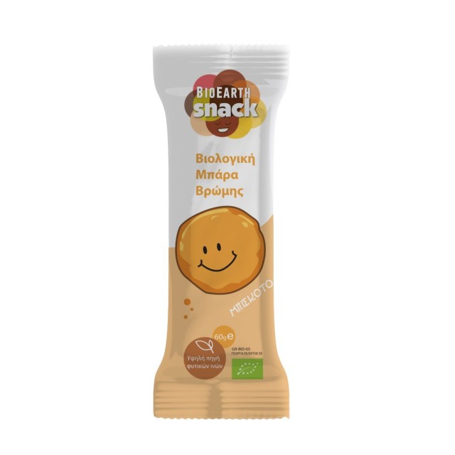 Bioearth Snack Choco Cookies Oat Bar 60gr (Μπάρα Βρώμης Κακάο-Μπισκότο)