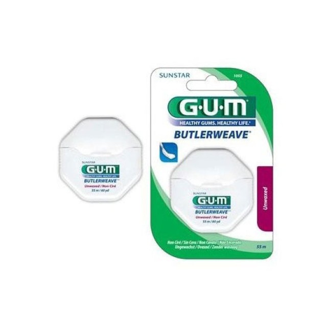 Gum Dental Floss Unwaxed 54m (1055)