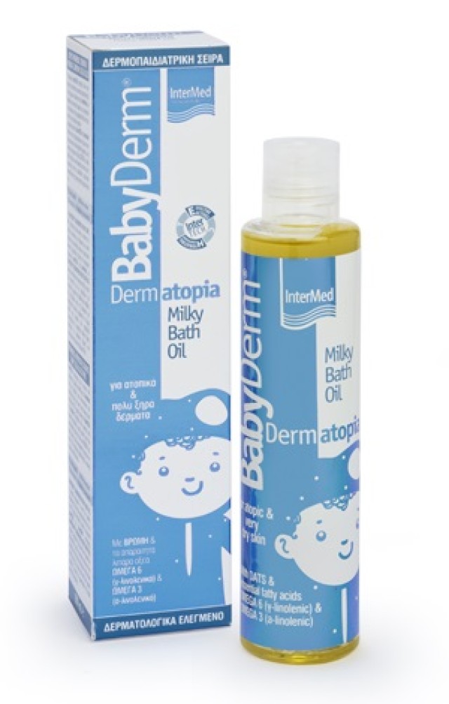 Intermed Babyderm Dermatopia Milky Bath Oil 200ml (Γαλακτώδες Λάδι Μπάνιου για Ατοπικά & Ξηρά Δέρματα)