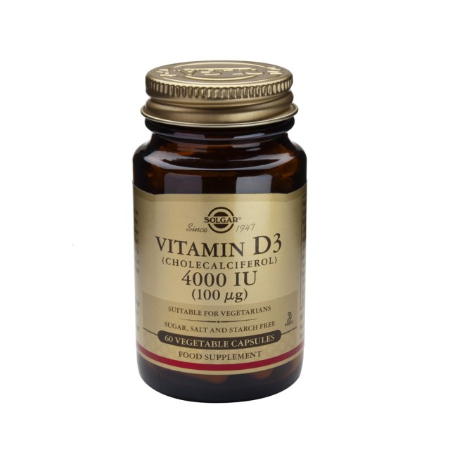 Solgar Vitamin D3 4000 Iu 60 veg caps (Βιταμίνη D3)
