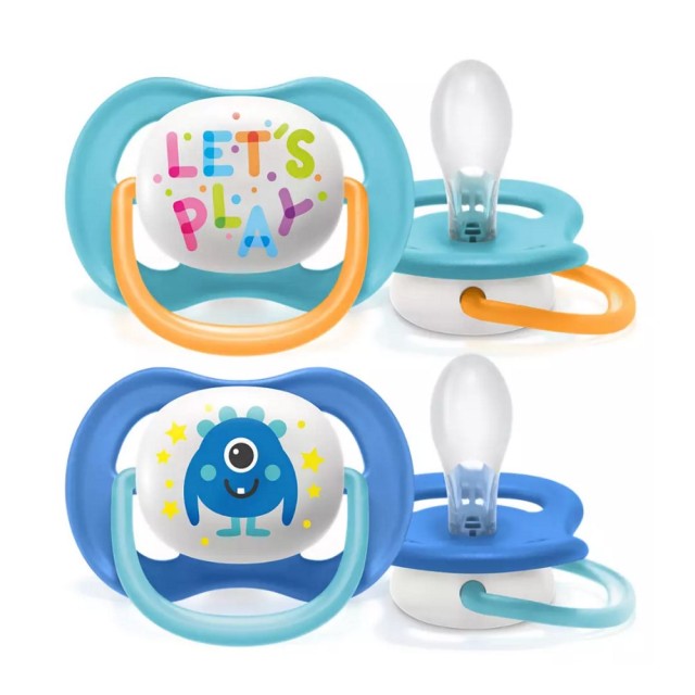 Avent Ultra Air Happy SCF080/10 6-18m (Ελαφριά Πιπίλα Σιλικόνης 6-18m 2τεμ & Θήκη)