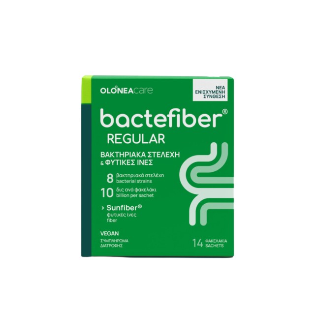 OLONEA Bactefiber Regular 14 φακελάκια (Συμπλήρωμα Διατροφής με Φυτικές Ίνες για Ανακούφιση από τη Δυσκοιλιότητα)