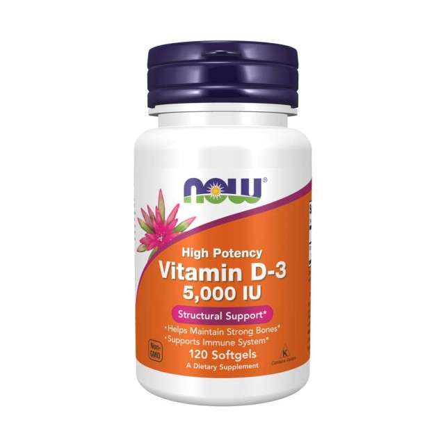 Now Foods Vitamin D3 5000IU 120softgels (Συμπλήρωμα Βιταμίνης D-3)