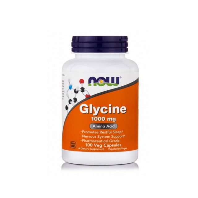 Now Foods Glycine 1000mg 100caps (Συμπλήρωμα Διατροφής για την Καλή Λειτουργία του Νευρικού Συστήματος)