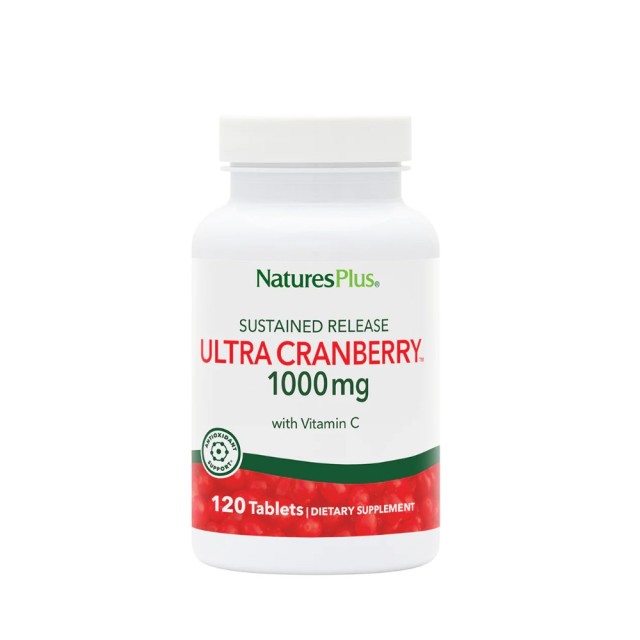 Natures Plus Ultra Cranberry 1000mg 120tabs (Συμπλήρωμα Διατροφής με Cranberry με Βιταμίνη C για την Υγεία του Ουροποιητικού)