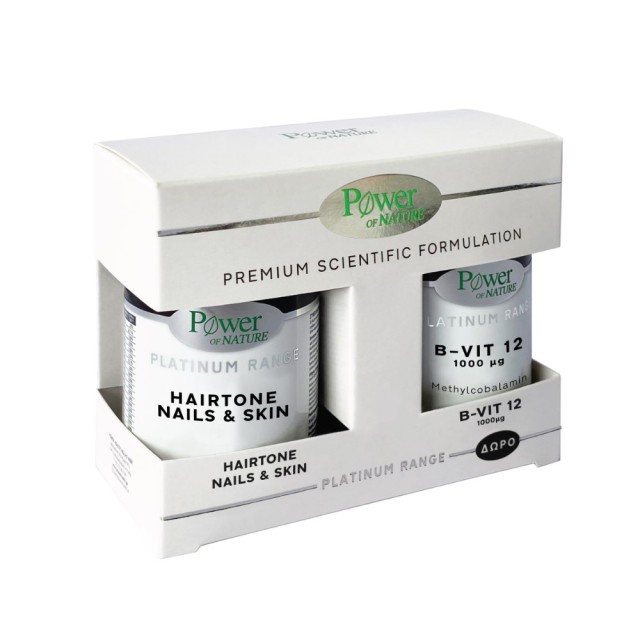 Power Health Platinum SET Hairtone Nails & Skin 30caps & GIFT B-Vit 12 1000mg 20tabs